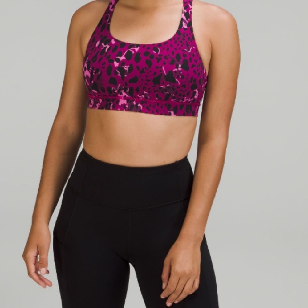Lululemon Energy Bra - Pink Cheetah - 10